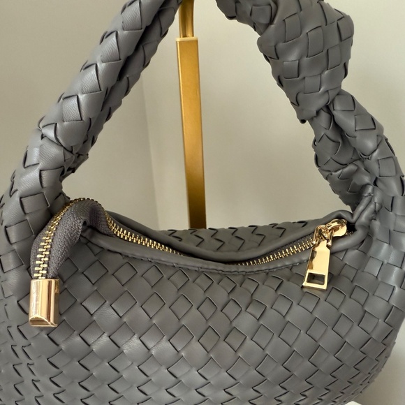 Melie Bianco Brigitte Satchel in Grey and Gold (NWOT) - Picture 2 of 4